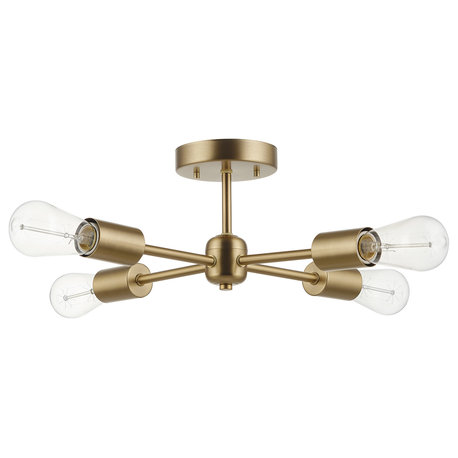 Vane 4-Light Matte Brass Flush Mount Ceiling Light