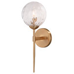 Vaxcel - Vaxcel W0353 Olson 1-Light Wall Sconce in Mid-Century Modern and Globe Style 16. - The Olson is a new take on a familiar mid-centuryOlson 1-Light Wall S Natural Brass and ClUL: Suitable for damp locations Energy Star Qualified: n/a ADA Certified: YES  *Number of Lights: 1-*Wattage:60w Incandescent bulb(s) *Bulb Included:No *Bulb Type:Incandescent *Finish Type:Natural Brass
