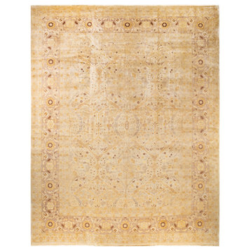 Eclectic, One-of-a-Kind Hand-Knotted Area Rug, Ivory, 12'0"x15'5"