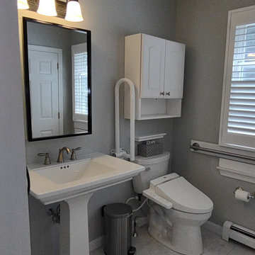 Conversion of Laundry Room to Wheelchair Accessable Bathroom Shower w/ Barn Door