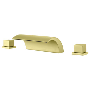 Wellfor 3 Holes Brass Widespread Bathroom Sink Faucet