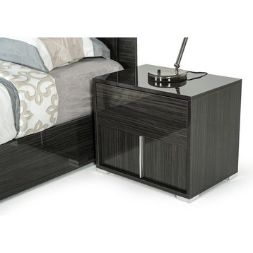 Modrest Ari Italian Modern Gray Nightstand