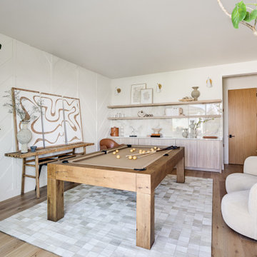 California Traditional Open Floorplan Living Room With Fireplace