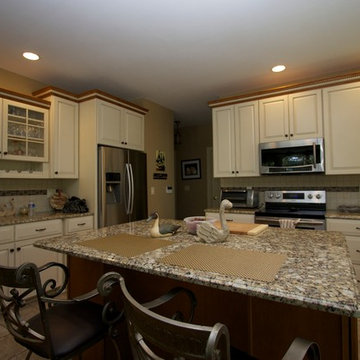 White Maple Transitional Kitchen With Custom Island in Takoma Park, MD