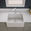 AB505-W White 26" Contemporary Smooth Apron Fireclay Farmhouse Kitchen Sink