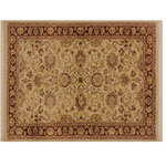 Bareens Designer Rugs - Kashan Pak Persian Stefania Beige/Red Wool Rug - 3'2'' x 5'3'' - Designed with mesmerizing intricacy and gorgeous color palette, this hand-knotted masterpiece demonstrates the beauty and electrifying thrill of Pak Persian art. These meticulously hand-knotted Pak-Persian rug is made with pure wool and features breathtaking traditional, transitional, and tribal designs in bold luxurious color pallets. Known for their intricate designs these rugs are a reproduction of Persian rugs, made in Pakistan with unique Mughal designs. Made by master weavers using the same Persian texture, design and dying technique, we wanted to produce the most significant manifestation of Persian art, life, and culture. This rug is most famous for its exceptional quality, incredible designs, patterns, and vibrant rich color. Pak-Persian rugs made with Persian weave with high knot counts, which enables the high intricacy and detail found in the patterns are also referred to as "State of art", each color adds a rich beautiful detail in the artwork of this rug. The design, color, and beautiful chromatic composition with a vibrant sheen with intricate designs, exude beauty, elegance, and quality make this rug a masterpiece of its own.