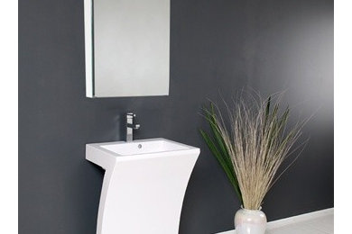 Fresca Quadro 23 x 18 Pedestal Sink - Modern Bathroom Vanity FVN5024WH