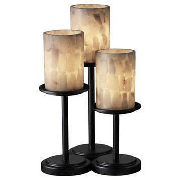 Justice Designs Alabaster Rocks Dakota 3-LT Table Lamp - Matte Black