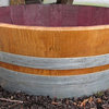 Lacquer Finished Shallow Wine Barrel Planter, 23"W x 9"H