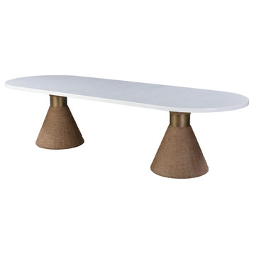 Rishi Natural Rope Oval Table - White