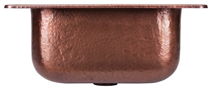 Angelico Copper 15" Single Bowl Drop-In Kitchen Sink