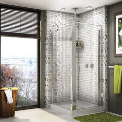 Fleurco Banyo Sevilla Square 36" x 36" Frameless Corner Entry Pivot Door EC36 - Bath Products
