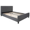 Tribeca Queen Size Tufted Upholstered Platform Bed, Dark Gray Fabric
