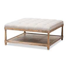 36 X 48 Footstools Ottomans Houzz Square Coffee Table Ottoman In Beige And Weathered Oak Finish