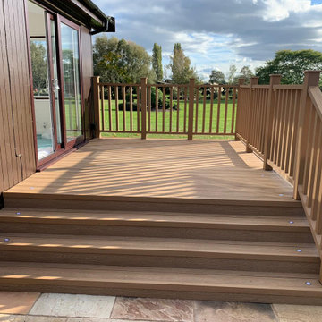 Composite Deck Steps With Inset Riser Lights