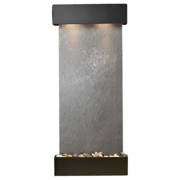 Inspiration Falls Wall Fountain, Blackened Copper, Black Featherstone, Square Fr
