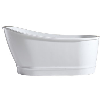 OVE Decors Carly 60" Acrylic Flatbottom Non-Whirlpool Bathtub in White
