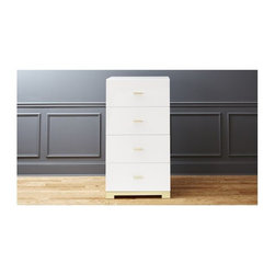 odessa tall white gloss chest of drawers | CB2 - Bedroom Furniture