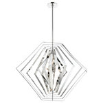 Eurofase - 10-Light Transitional Large Chandeliers by Eurofase - Downtown Symmetrical Adjustable Modern Chandelier  Hand Polished Chrome Finish  10 B10 Light Bulbs  45 Inches In Diameter