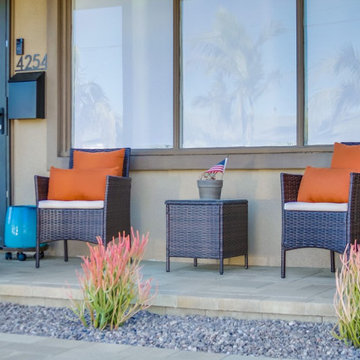 Front yard Remodel with Pavers, Walls, Artificial Grass, Xeriscape & More