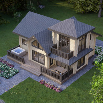 Glulam log cabins-Glulam log houses