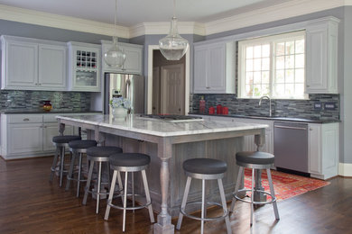 Example of a large classic kitchen design in Atlanta