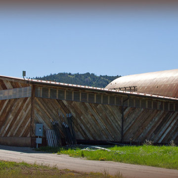 Rustic corrugated metal roofing