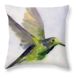 Green Purple Hummingbird Decorative Pillows - Decorative Pillows