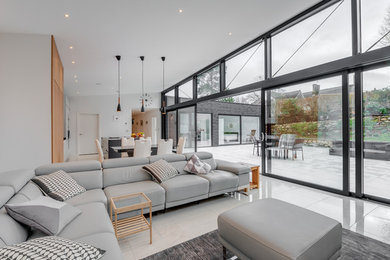 Contemporary living room in Devon.