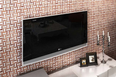 Metal Glass Mosaic Tile Stainless Steel C38 As TV Wall Backsplash