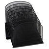 Safco Onyx Black Mesh Desk Organizer with 8 Slanted Sections