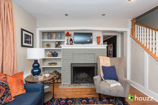 Transitional Living Room by Jules Duffy Designs