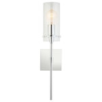 Linea di Liara - Effimero 1-Light Wall Vanity Corridor Sconce With Frosted, Polished Chrome - Add a touch of modern sophistication to your home with Effimero Wall Sconces.  Designed to coordinate with the best selling Effimero pendant collection, Effimero wall lamps are available in a variety of finish options and glass types.