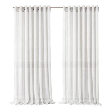 Carmen Sheer Indoor/Outdoor Curtains, White, 114"x95"