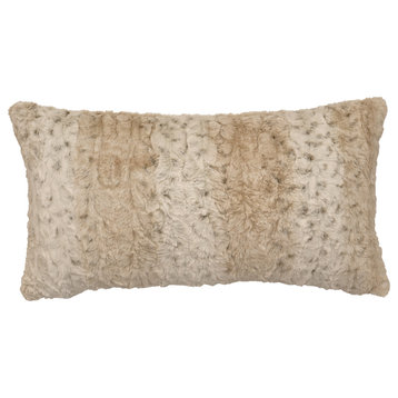 Pearl Leopard Fur Pillow, 14"x26"