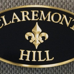 Oval Sign with Graphic and Letters - House Numbers