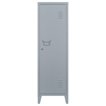 Storage Cabinet, Storage Employees Locker, Steel Locker, Lockable Door, Gray