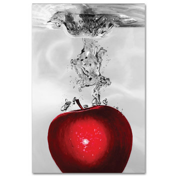 'Red Apple Splash' Canvas Art by Roderick Stevens