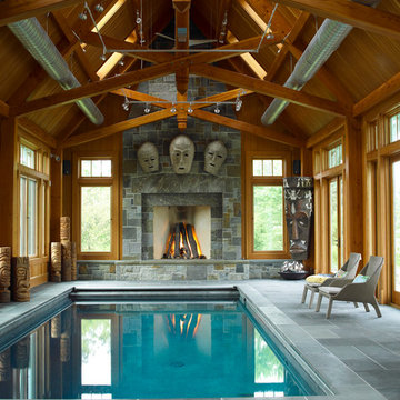 Timber-framed stone Pool House