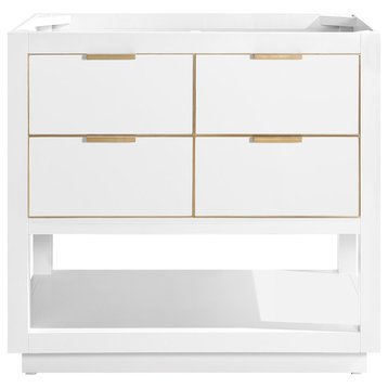 Avanity Allie 36 in. Vanity Only in White with Gold Trim