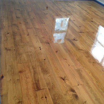 Sag Harbor - 6 7/8" Yellow Pine installed & finished w Provincial stain/oil poly