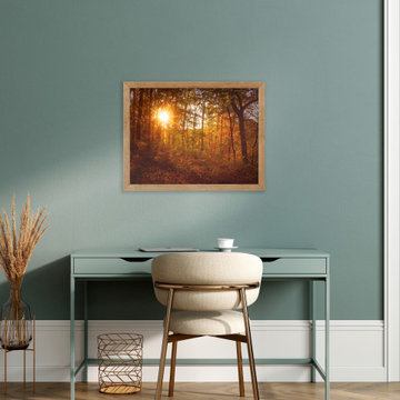 Autumn Sunset Rustic Farmhouse Style Wall Art Prints