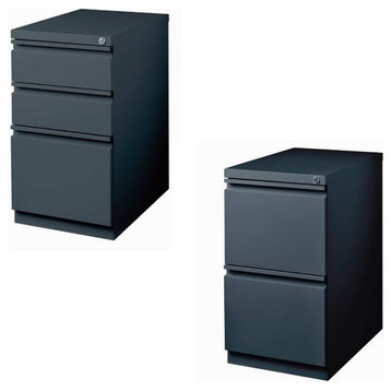 Value Pack (Set of 2) Drawer Filing Cabinet in Charcoal