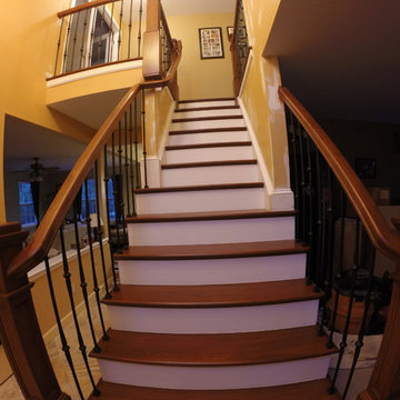 New Oak handrail and Box Newels in Burlington NJ