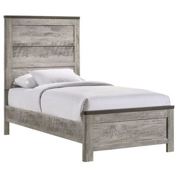 Picket House Furnishings Adam Twin Panel Bed in Gray