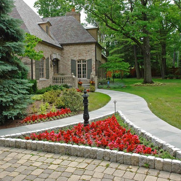 Entrances, Walkways, Seatwalls, Planters and Patio with Fire Pit