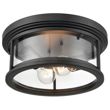 Millennium Lighting 4442-PBK Bresley - 2 Light Outdoor Flush Mount-5.25 Inches T