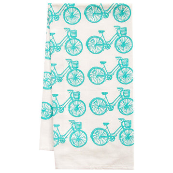 Organic All Over Print Bike Towel, Blue
