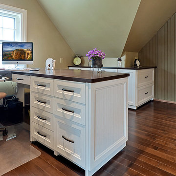 Custom Home Office Workstation With Additional Storage
