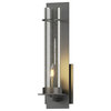 New Town 17.8" Interior Wall Sconce, Black, Seeded Glass